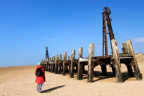 Relic on the beach 스톡 사진