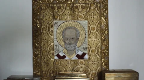 The Relics of St. Nicholas in the Monastery Stock Footage 60996134
