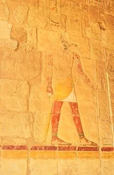 The relief of Anubis Stock Photos