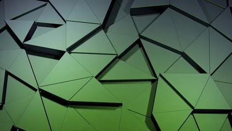 Relief background of green gradient triangles. Design. Abstract 3D surface Stock Illustration