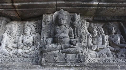 Relief of Buddha temple Stock Footage 49960846