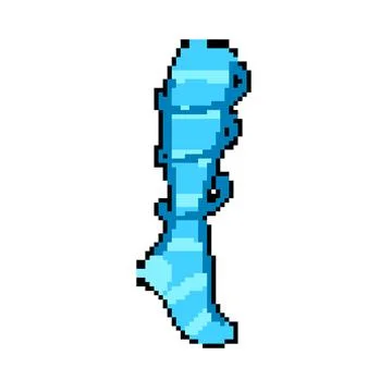 Relief compression socks pixel art vector illustration Stock Illustration