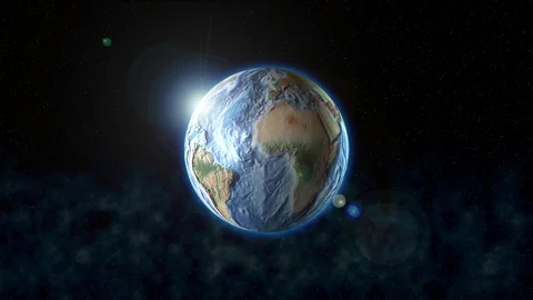 The relief Earth rotates in space 스톡 동영상 128226356