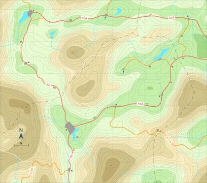 Relief map Stock Illustration