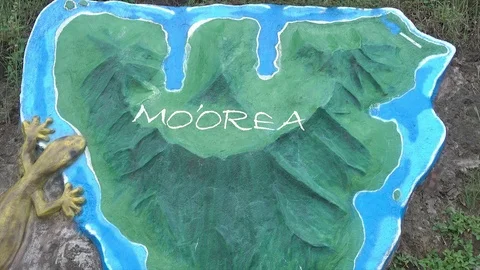 Relief map of Moorea, French Polynesia Stock Footage 108455745