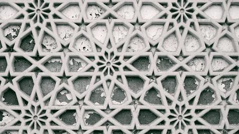 Relief Pattern Old Weathered Cracked Whitewashed Wall. Architecture Decorat.. Foto stock