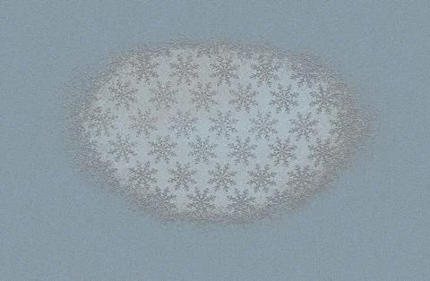 A relief pattern of snowflakes on a rough blue surface Stock Photos