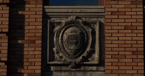 Relief on side of Old Building Stock Footage 292725059