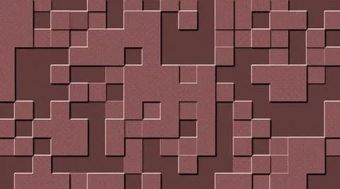 Relief structure of square elements - abstract graphic background in rose Stock Illustration