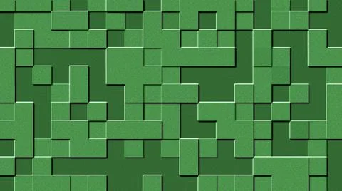 Relief structure of square elements - abstract graphic background in green 스톡 일러스트
