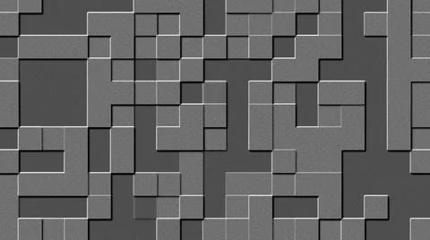 Relief structure of square elements - abstract graphic background in gray Stock Illustration