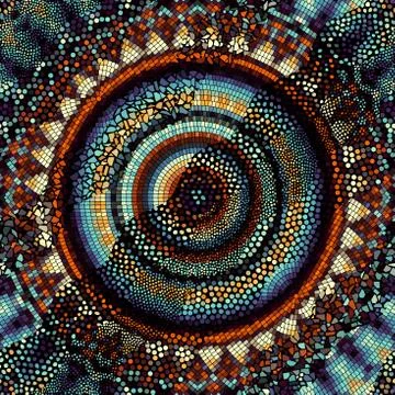 Relief waves of ornamental mosaic tile patterns Illustrazione stock