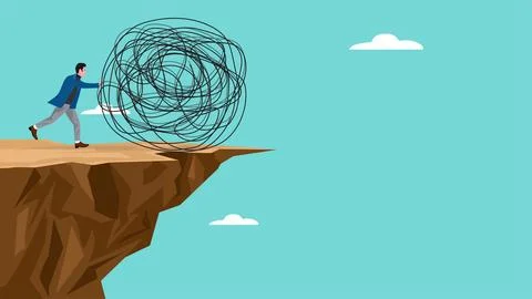 Relieve stress or problem illustration, relaxation to relieve anxiety from .. 库存插图