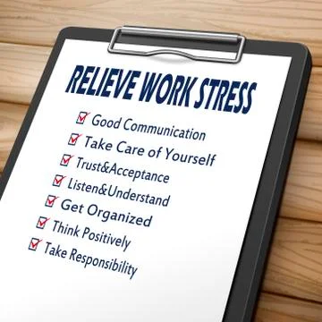 Relieve work stress clipboard Stock Illustration