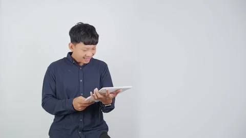 Relieved Person Smiling While Holding Document 库存影片 344830676
