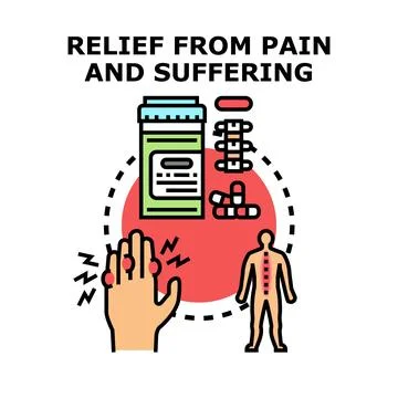 Relieving pain and suffering using therapeutic medication Stock Illustration