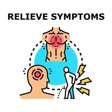 Relieving symptoms process and health problem concepts 스톡 일러스트