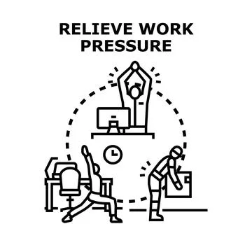 Relieving work pressure with relaxation and stress management Illustrazione stock