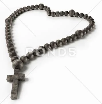 Religion and love: black chaplet or rosary beads Stock Illustration
