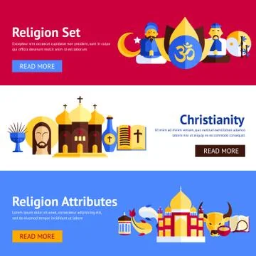 Religion Banner Set Illustration