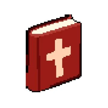Religion bible pixel art vector illustration Stock Illustration