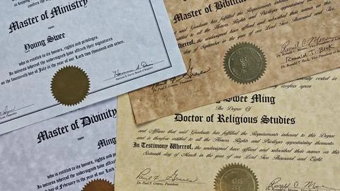 Religion certification Foto stock