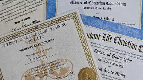 Religion certification Foto stock