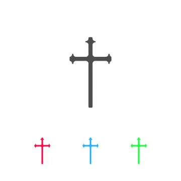 Religion cross icon flat Stock Illustration