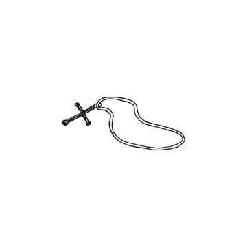 Religion cross on string. Hand drawn illustration. Stock Illustration