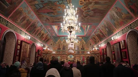 Religion Faith Prayers In Orthodox Russian Christian Church Cathedral Видео 252201671