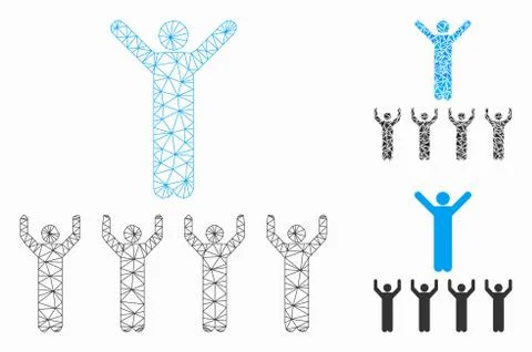 Religion Guru Vector Mesh Network Model and Triangle Mosaic Icon Illustrazione stock