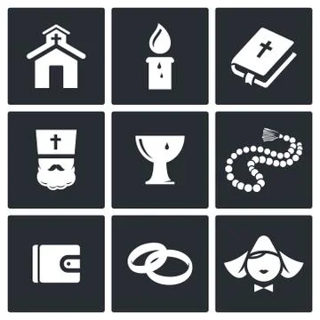 Religion icon collection Stock Illustration