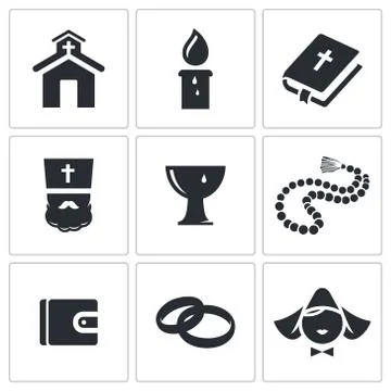 Religion icon set Stock Illustration
