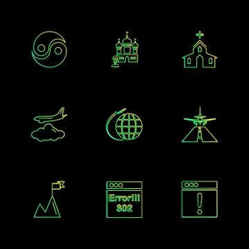 Religion , networks , user interface , web , eps icons set vector 스톡 일러스트