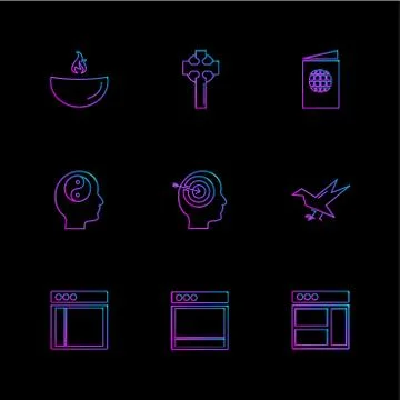 Religion , networks , user interface , web , eps icons set vector Ilustración de archivo