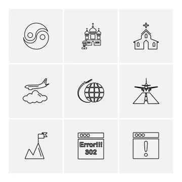 Religion , networks , user interface , web , eps icons set vector Illustrazione stock