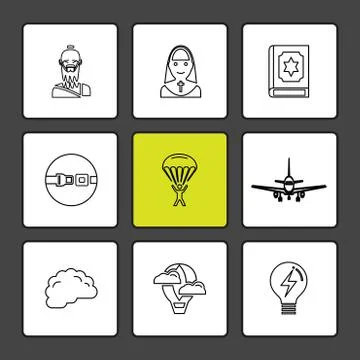 Religion , networks , user interface , web , eps icons set vector Stock Illustration
