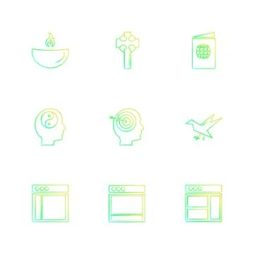 Religion , networks , user interface , web , eps icons set vector Illustrazione stock