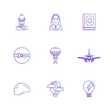 Religion , networks , user interface , web , eps icons set vector Stock Illustration