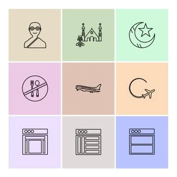 Religion , networks , user interface , web , eps icons set vector Illustrazione stock