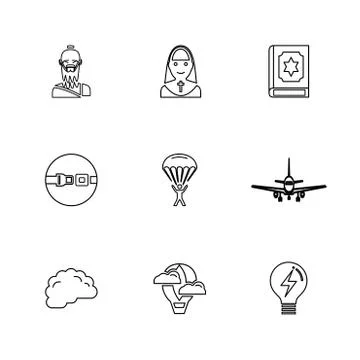 Religion , networks , user interface , web , eps icons set vector Stock Illustration