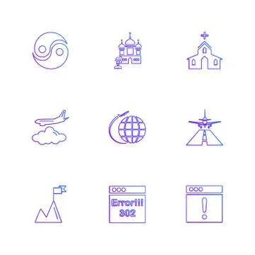 Religion , networks , user interface , web , eps icons set vector Stock Illustration