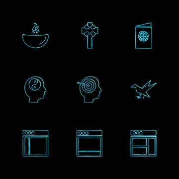 Religion , networks , user interface , web , eps icons set vector Illustrazione stock
