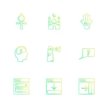 Religion , networks , user interface , web , eps icons set vector Ilustración de archivo