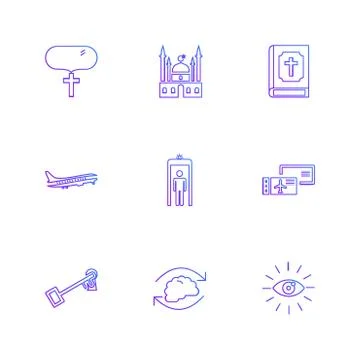 Religion , networks , user interface , web , eps icons set vector Illustrazione stock