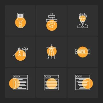 Religion , networks , user interface , web , eps icons set vector Ilustración de archivo
