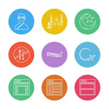 Religion , networks , user interface , web , eps icons set vector Illustrazione stock