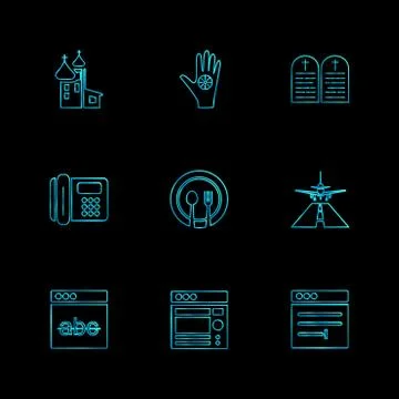 Religion , networks , user interface , web , eps icons set vector Illustrazione stock