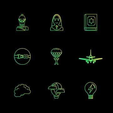 Religion , networks , user interface , web , eps icons set vector Stock Illustration