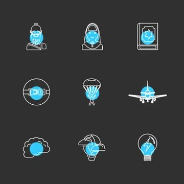 Religion , networks , user interface , web , eps icons set vector Stock Illustration